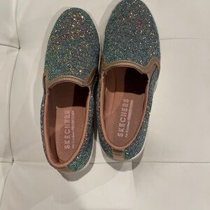 Sketchers sparkly memory foam slip on shoes